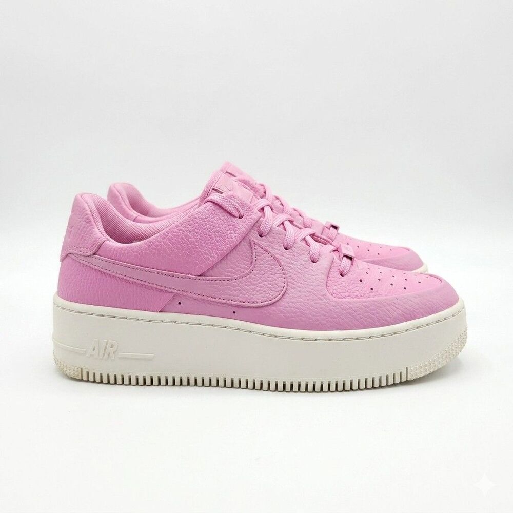 Nike Air Force 1 Sage Low Psychic Pink Platform Sneakers Womens 9 AR5339-601